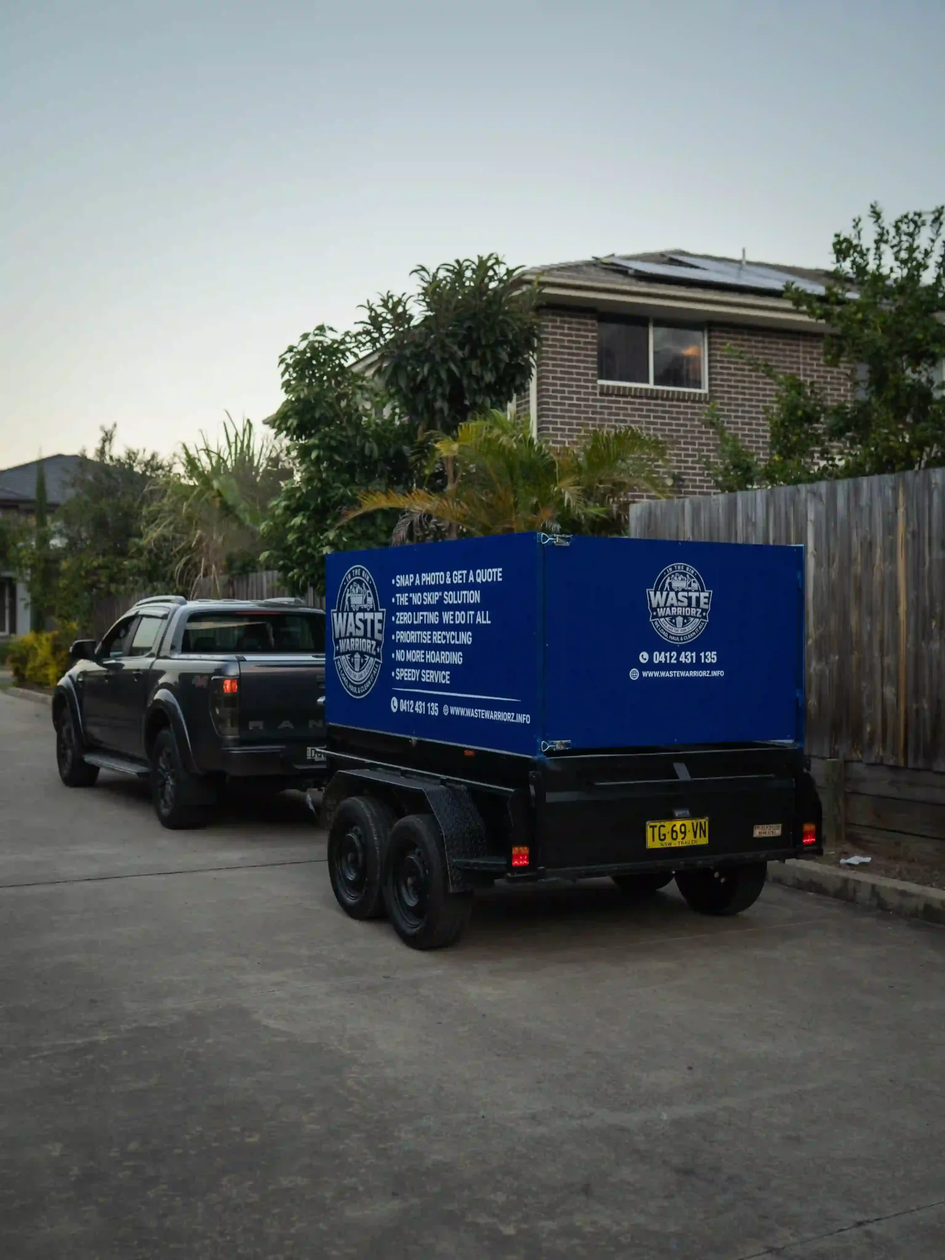 Waste Warriorz ute and trailer